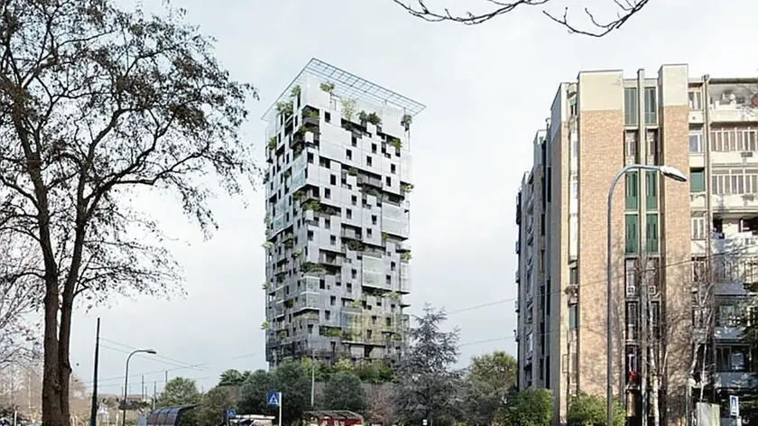 Il rendering della torre