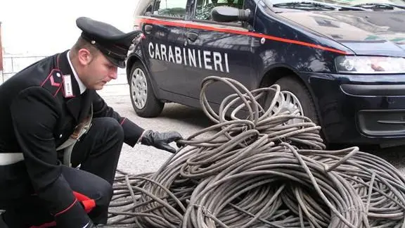 Sequestro dei carabinieri di rame rubato (foto d'archivio)