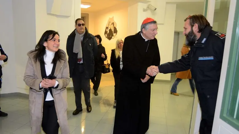 Interpress/M.Tagliapietra Venezia 20.12.2017.- Visita e Messa del Patriarca Francesco Moraglia al Carcere maschile di Santa Maria Maggiore di Venezia, nella foto con la direttrice Immacolata Mannarella.