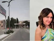 L'ingresso del Pronto soccorso di Chioggia, a fianco Federica Fabbian