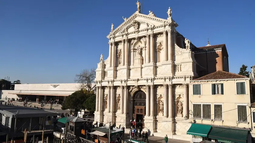Interpress/M.Tagliapietra Venezia 15.12.2018.- Inaugurazione restauro facciata della Chiesa degli Scalzi.
