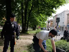 Foto Agenzia Candussi/ Chiarin/ Mestre, parchetto di via Piave / Controlli della Polizia anti droga