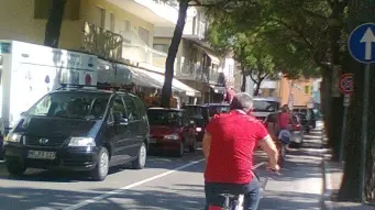 Ciclisti in viale Pompei