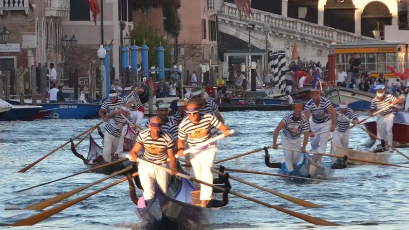 Interpress/Mazzega Scattolin Veneziam 06.09.2015.- Regata Storica 20105, Igor e Rudi Vignotto vincitori della regata gondolini