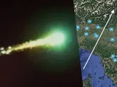 La traiettoria del meteorite elaborata da 3Bmeteo