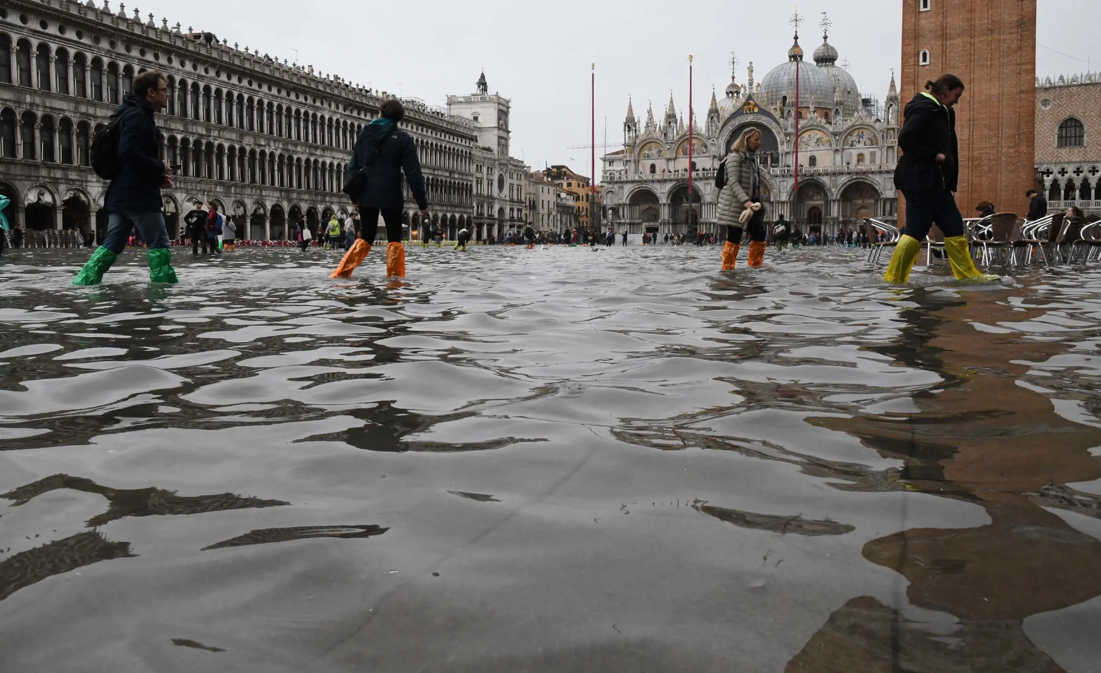 Interpress\M.Tagliapietra Venezia 01.11.2018.- Acqua alta. Piazza San Marco.