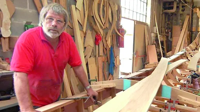 Gianfranco “Crea” Vianello nel suo squero