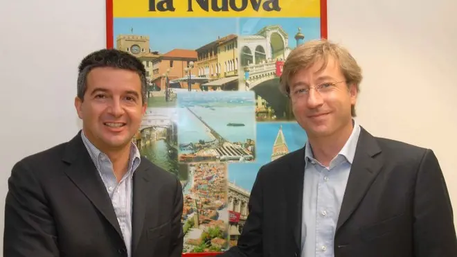 MORSEGO MESTRE 06/06/2007 Via Verdi faccia a faccia cabdidati sindaco di Jesolo Francesco Calzavara e Renato Martin © Bertolin M.