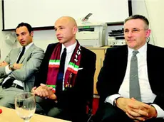 Il ds Magalini con Eugenio Corini e il dg Specchia