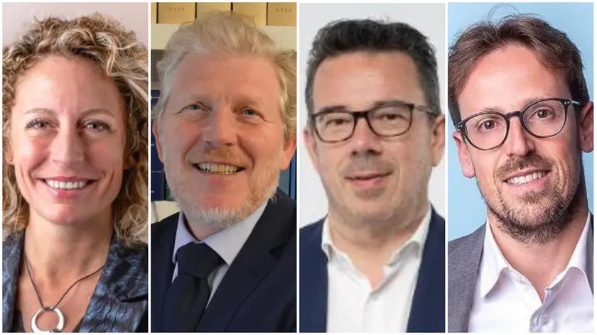 I candidati Alessandra Dini, Carlo Fascina, Michele Celeghin e Stefano Sorino