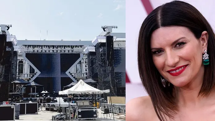 Il palco a San Marco dove si esibirà Laura Pausini
