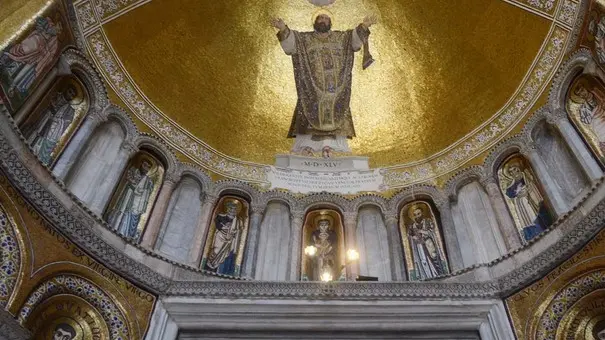 Interpress/M.Tagliapietra Venezia 29.01.2018.- Presentazione restauro dei mosaici del portale centrale di San Marco...