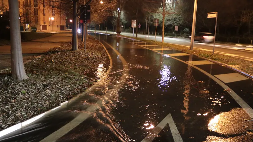 Un'immagine di viale San Marco allagato nella notte di mercoledì