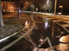 Un'immagine di viale San Marco allagato nella notte di mercoledì