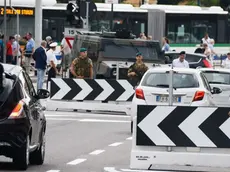 Le barriere antiterrorismo in piazzale Roma a Venezia