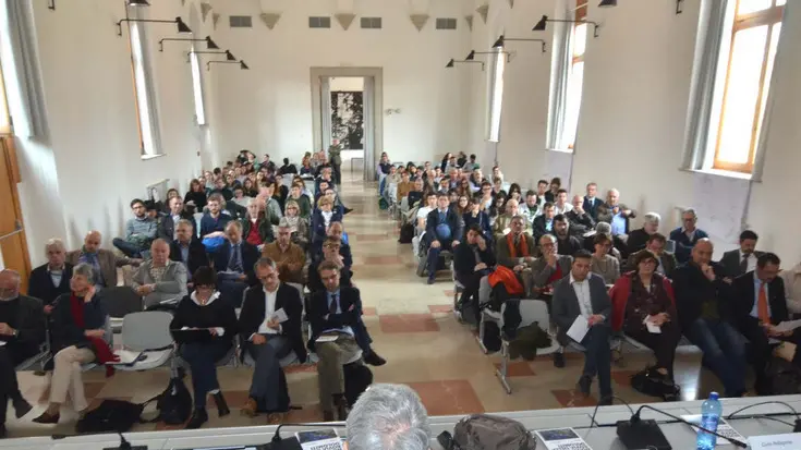 Interpress/ Gf:Tagliapietra. Venezia, 31.03.2016.- IUAV Tolentini. Convegno, Nuova ferrovia delle Dolomiti.Nella foto: Claudio Fermani,Alberto Ferlenga rettore IUAV,Agostino Cappelli IUAV Venezia.