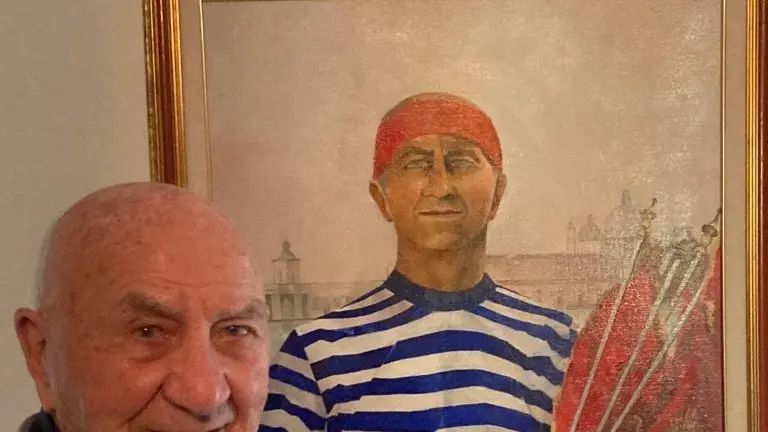 Palmiro Fogher con il suo ritratto