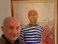 Palmiro Fogher con il suo ritratto