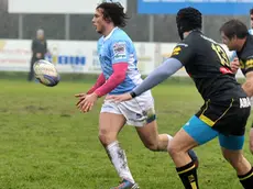 (CRUCCU) SAN DONA' DI PIAVE 15/12/2012 MATTEO BOEM.M-THREE RUGBY (MAGLIA AZZURRA) VS VIADANA.N¡10 BACCHIN ENRICO (M-THREE)..