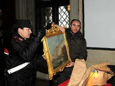 Mion Interpress Veneziam 14.01.2011,- éalazzo Ducale, Conf.Stampa Comando Carabinieri Tutela Patrimonio Culturale di Venezia, per il ritrovamento del dipintom olio su tela 44x45 cm. attribuito a Francesco Guardi.- Nella la tela "San Lazzaro dei Mendicanti" Ritrovata tela del Guardi dai CC. Tutela Patrimonio Culturale di Venezia