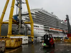 Foto Agenzia Candussi - FAVARATO. - MESTRE VIA DELLA LIBERTA' -MARGHERA PRESENTAZIONE CARNIVAL PANORAMA PRESSO LA FINCANTIERI. IN FOTO LA NAVE.