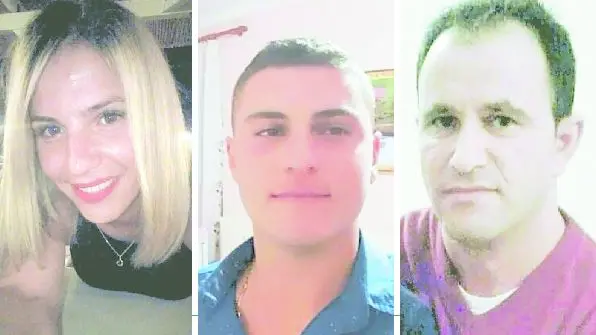 Da sinistra le due vittime Vera Myrtaj e Flonino Merkuri; a destra Viron Karabollaj