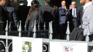 Il funerale di Vanni Masiero e Devis Lodoli ieri a Noale