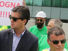 Foto Agenzia Candussi/ Chiarin/ Mestre, sede Veneto Strade, via Baseggio 5/ Protesta delle cooperative Cotau e Kostruttiva per il mancato pagamento delle somme dovute