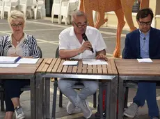 COLUCCI - DINO TOMMASELLA - SAN DONA' - CONFRONTO FRA CANDIDATI SINDACI PROPOSTO DAL MOV. 5 STELLE - DA SX : PILLA, PARROTTA, CERESER