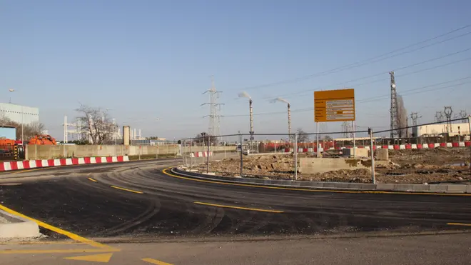 Cantiere per la costruzione del Terminal commerciale di Fusina in via dell'elettronica
