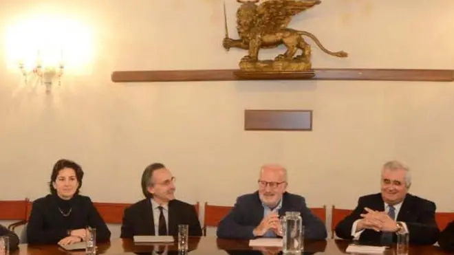 Interpress/M.Tagliapietra Venezia 22.02.2014.- Incontro Sindaco Giorgio Orsoni con Giunta e parlamentari.