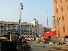 I lavori di consolidamento del campanile