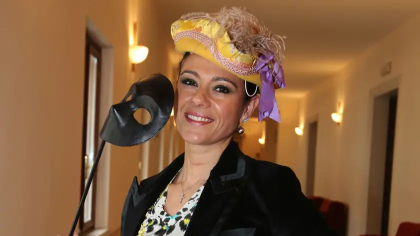 05.02.2015 Carnevale di Venezia 2015 - Giusy Versace, "Aquila" del Carnevale al Telecom Future Centre. © Italo Greci/Unionpress