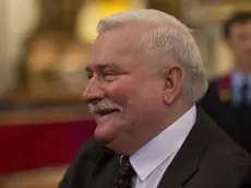 Lech Walesa al termine della beatificazione di Giovanni Paolo II nella Basilica di San Pietro nella Citta' del Vaticano, oggi 1 maggio 2011. ANSA/CLAUDIO PERI