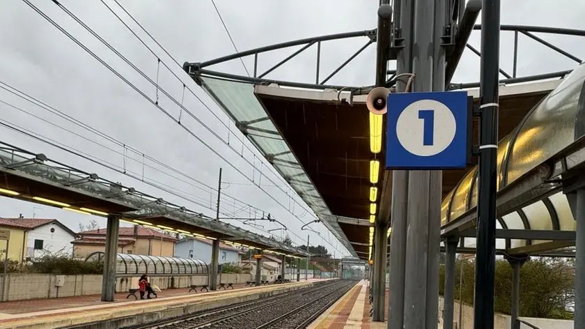 Il binario 1 alla stazione ferroviaria di Spinea