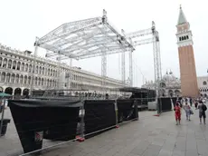 Interpress/M.Tagliapietra Venezia 02.07.2018.- Preparativi Palco Concerto Zucchero in Piazza San Marco