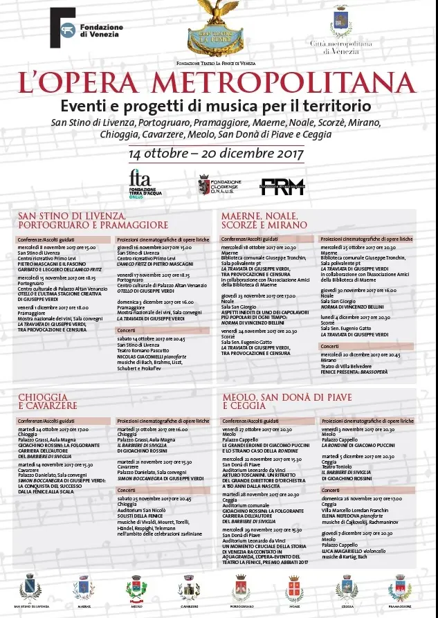 Il programma dell'Opera Metropolitana