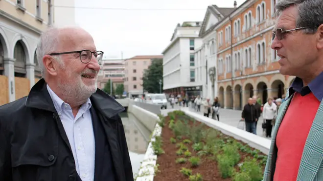 il Sindaco di Venezia Giorgio Orsoni presso il cantiere di Via Poerio, Mestre.