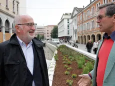 il Sindaco di Venezia Giorgio Orsoni presso il cantiere di Via Poerio, Mestre.