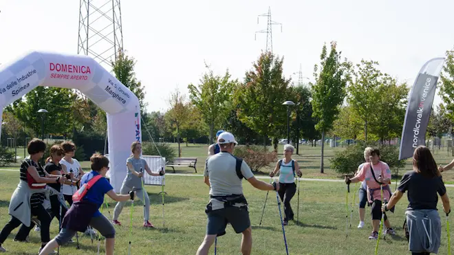 Evento NordicwalkinVenice presso il parco di San Giuliano, a Mestre.