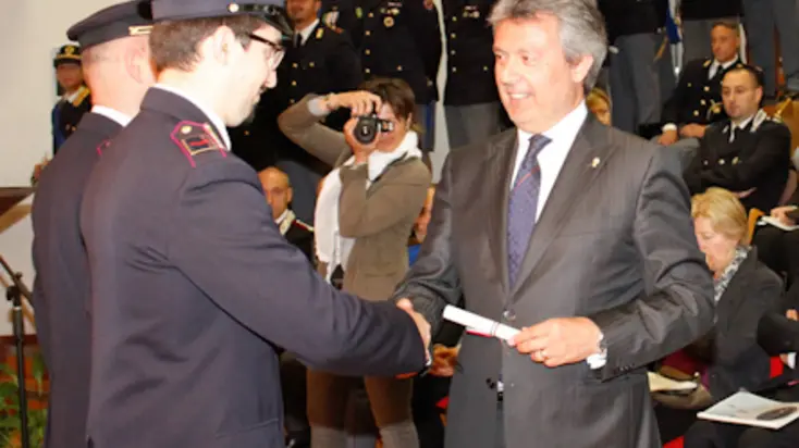 Festa della Polizia in via Nicolodi 21 Marghera, questore di Venezia Angelo Sanna.