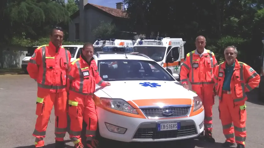 L'equipaggio di volontari della Croce Verde di Mestre