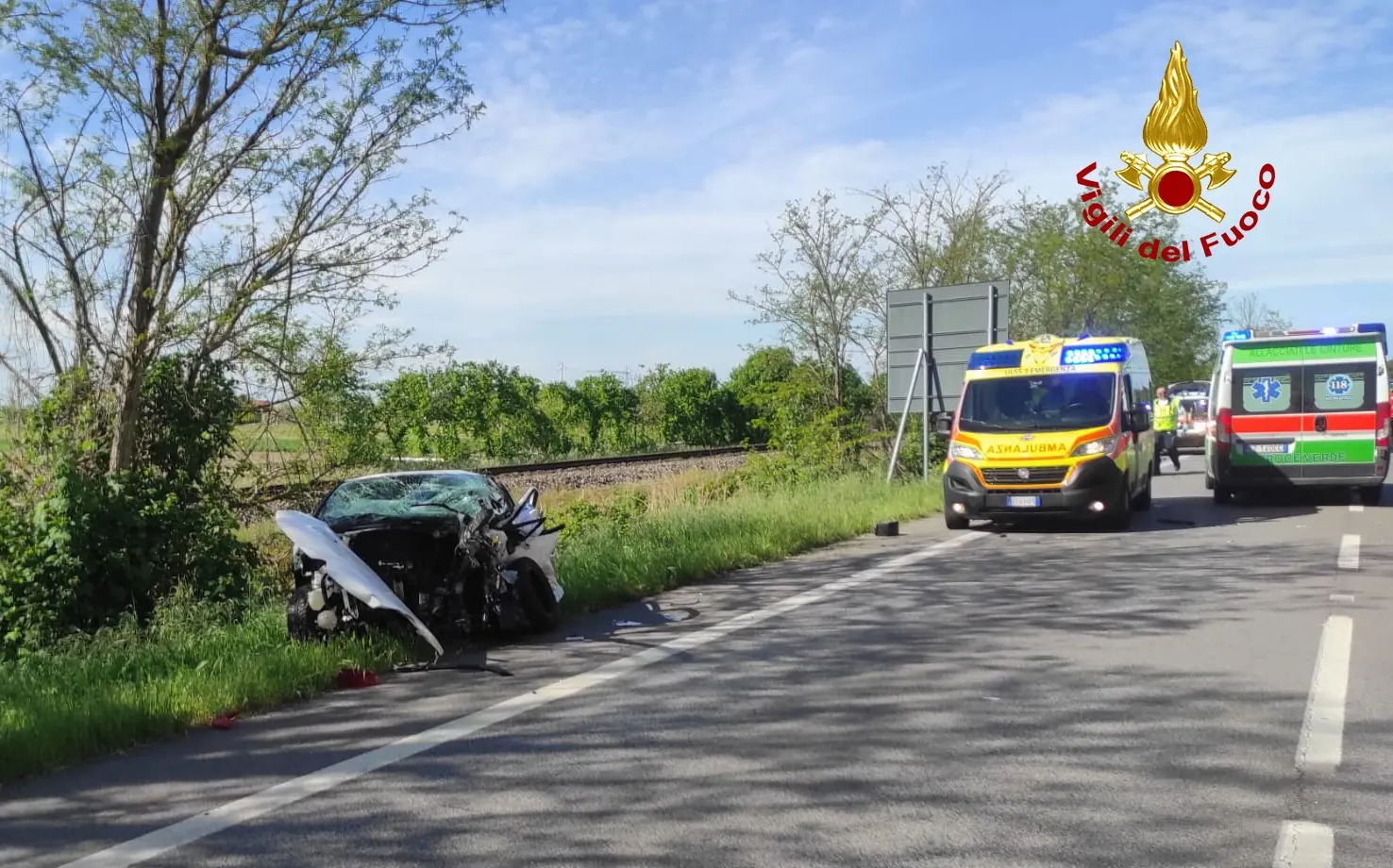 Una delle auto incidentate