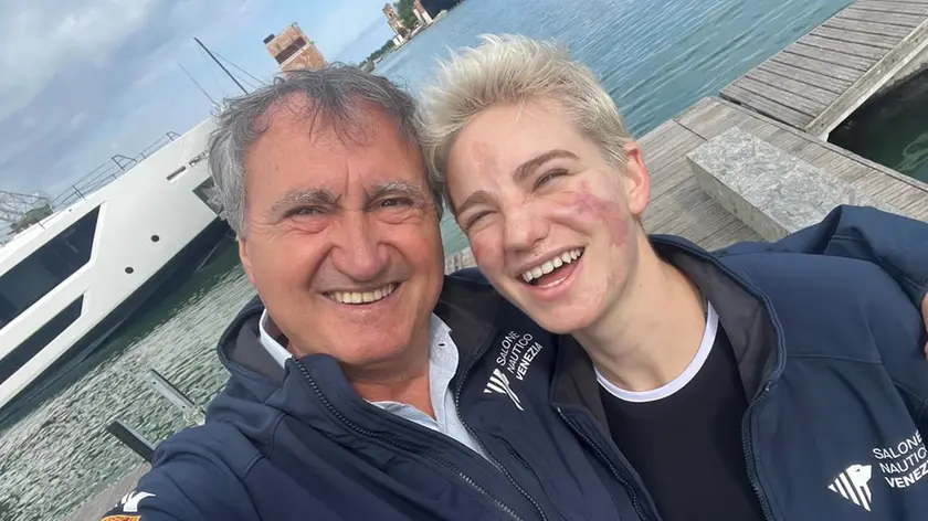 Il sindaco di Venezia Luigi Brugnaro con la schermitrice Bebe Vio