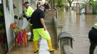 Nelle due foto Punta Gorzone e Brondolo sott’acqua