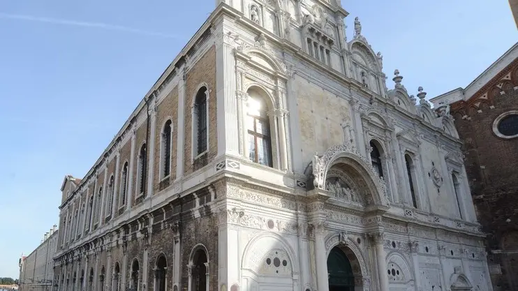 Interpress/M.Tagliapietra Venezia 25.10.2017.- Lavori in corso facciata Ospedale civile di Venezia fondamenta mendicanti.