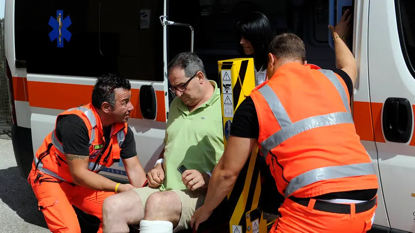 Este, 22.07.2014.Dimissioni dall'ospedale civile di Giancarlo Galan..Nella foto: FOTO ESCLUSIVA NON DIFFONDERE AD ALCUNA TESTATA O SITO WEB Giancarlo Galan lascia l'ospedale da un'uscita sul retro.ph. Zangirolami