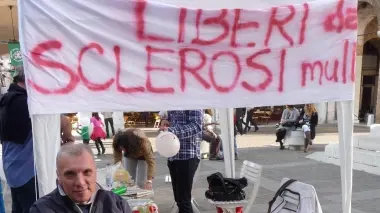 Pierangelo Callegaro durante una protesta a Chioggia