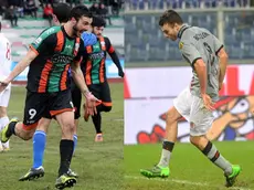 Riccardo Bocalon con le maglie del Venezia e dell'Alessandria