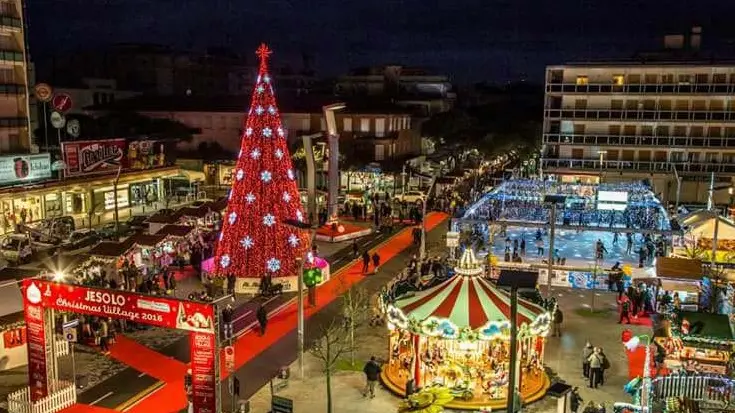 DE POLO - DINO TOMMASELLA - VEDUTA NOTTURNA DELL VILLAGGIO DI NATALE